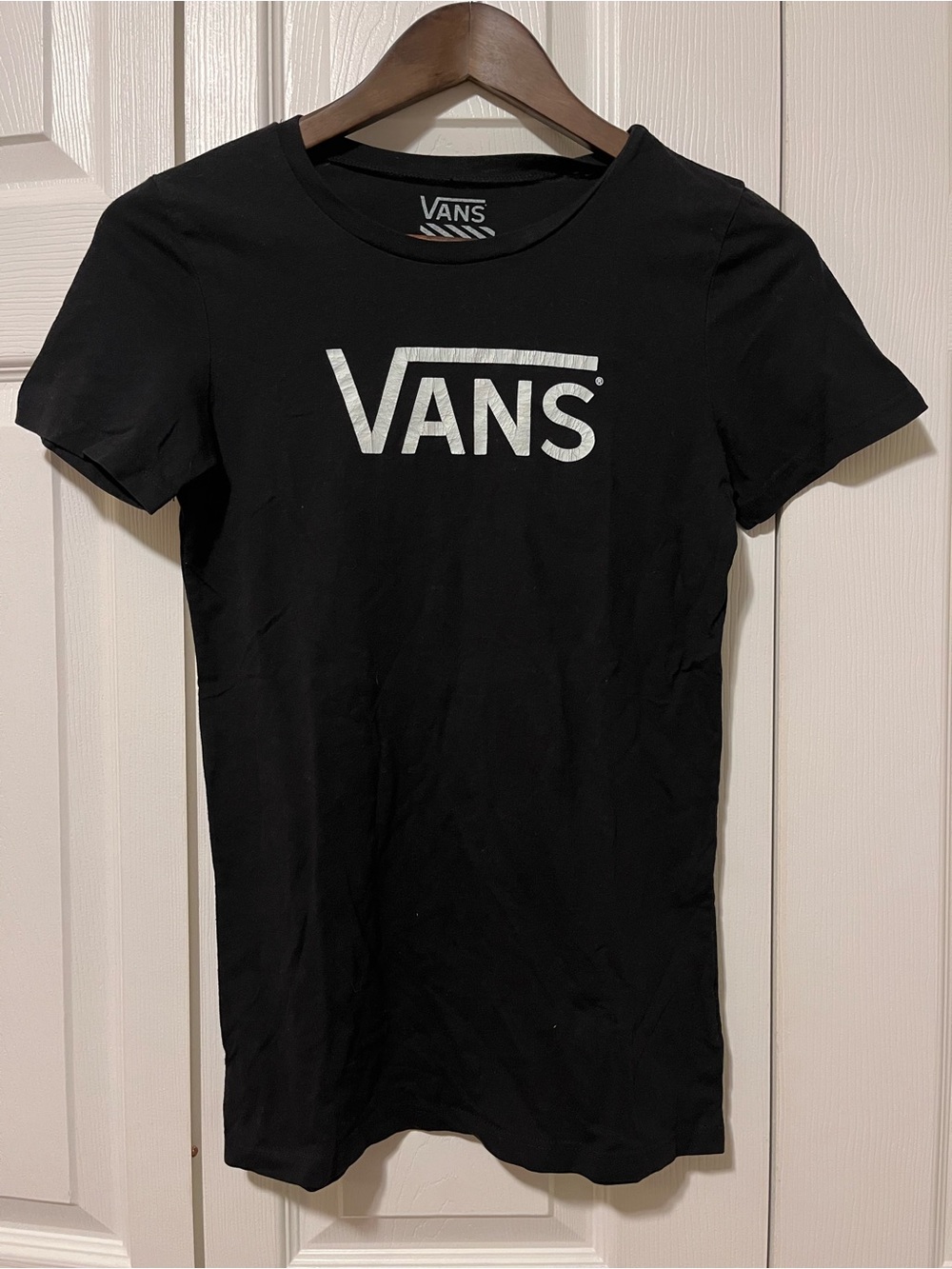 Vans Black Tee with White Logo